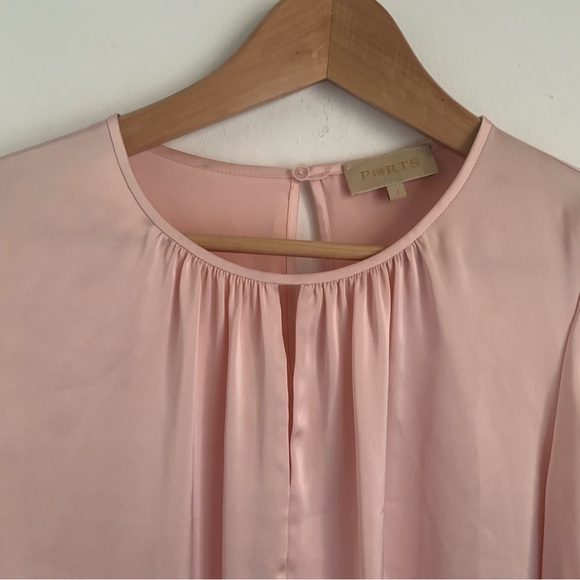 Vintage 90s Y2K Ports Pink Satin Blouse - Picture 3 of 9